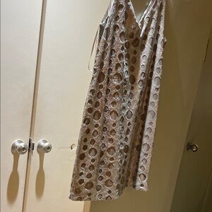 Sleeveless silver Circle Pattern Dress